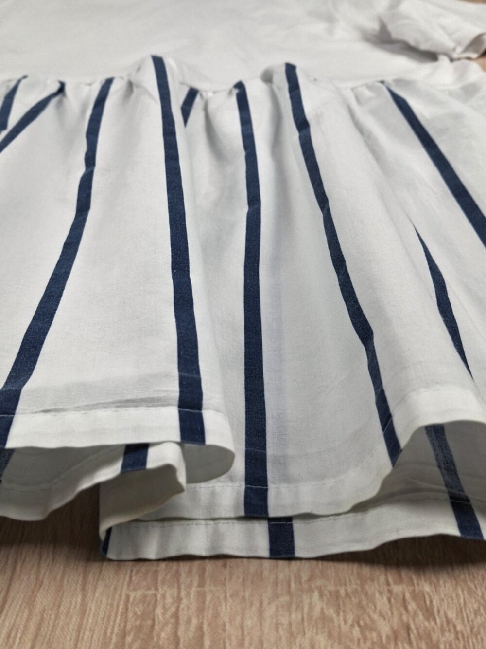 Upcycled Peplum T-Shirt Top Fits XL 1X 2X Reworked Plaid Heart Applique BluWhite - Picture 7 of 14